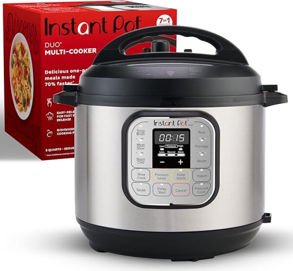 Instant Pot Duo 7-in-1 Mini Electric Pressure Cooker, Slow Rice Cooker, Steamer, Sauté, Yogurt Maker, Warmer & Sterilizer